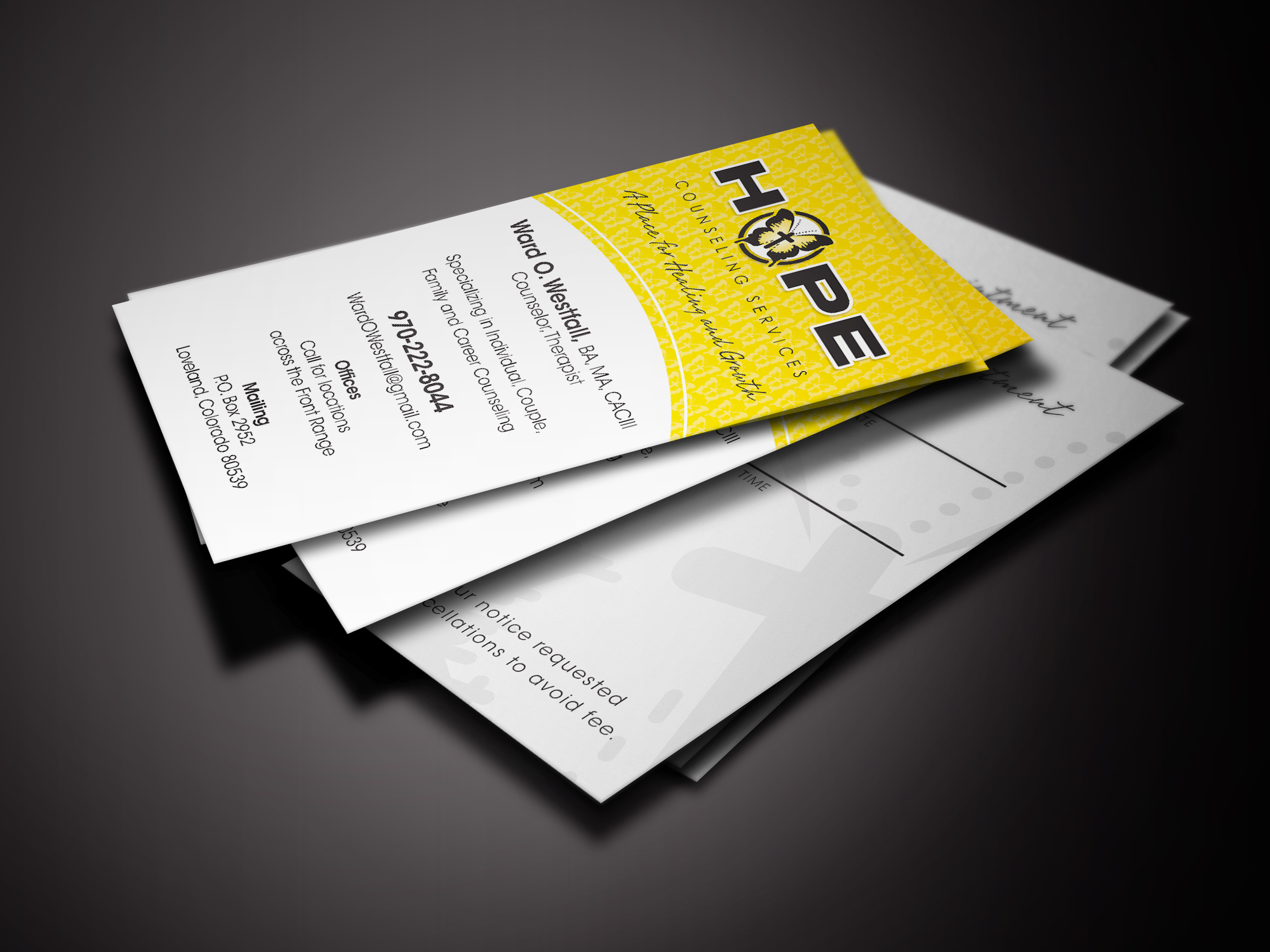 Hope Counseling business card design